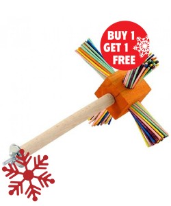 37cm Party Fun Spinning Perch Parrot Toy - BOGOF